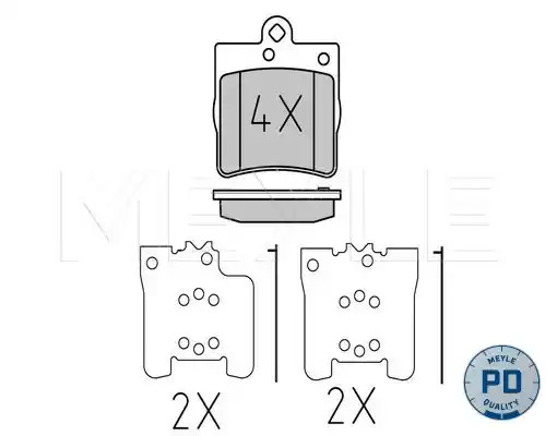 Комплект тормозных колодок MEYLE 025 219 1915/PD (21919, MBP0225PD)