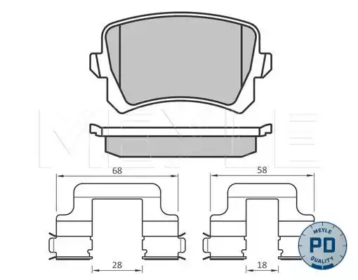 Комплект тормозных колодок MEYLE 025 244 8317/PD (24483, MBP0602PD)