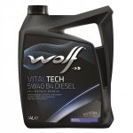 Моторное масло Wolf  VITALTECH 5W-40 B4 DIESEL 4 л